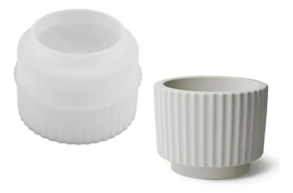 Maceta de cemento rayada – 9,4 cm